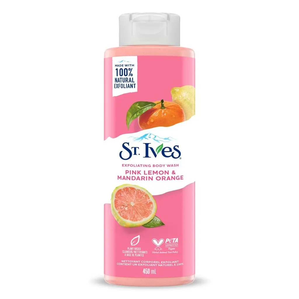 St. Ives Pink Lemon & Mandarin Orange Exfoliating Body Wash 450ml