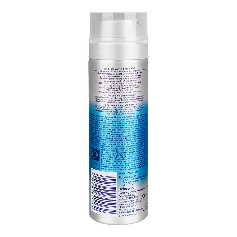 Nivea Men Fresh Kick Shaving Foam 200ml - Image 2