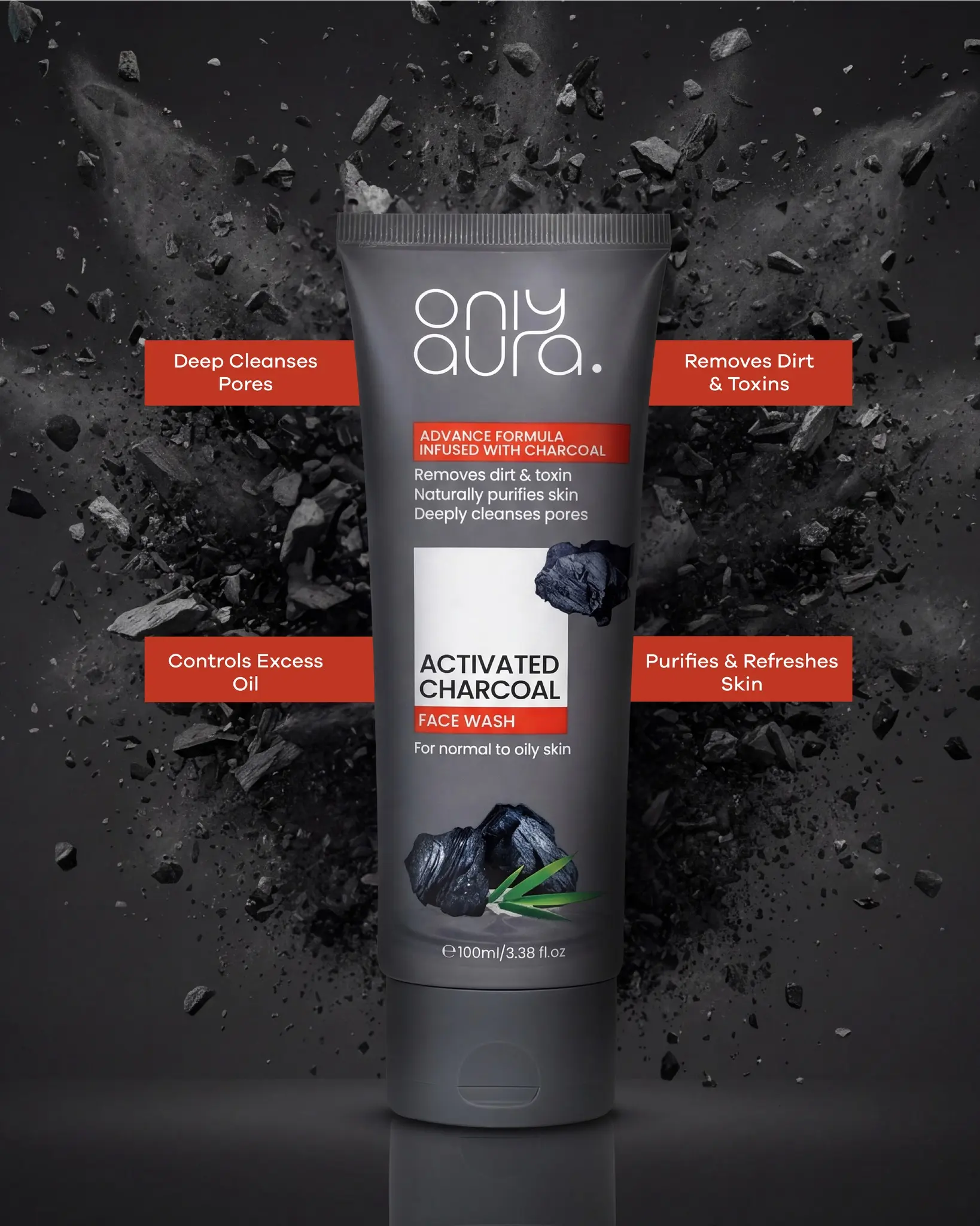 Only Aura Activated Charcoal Face Wash 100ml